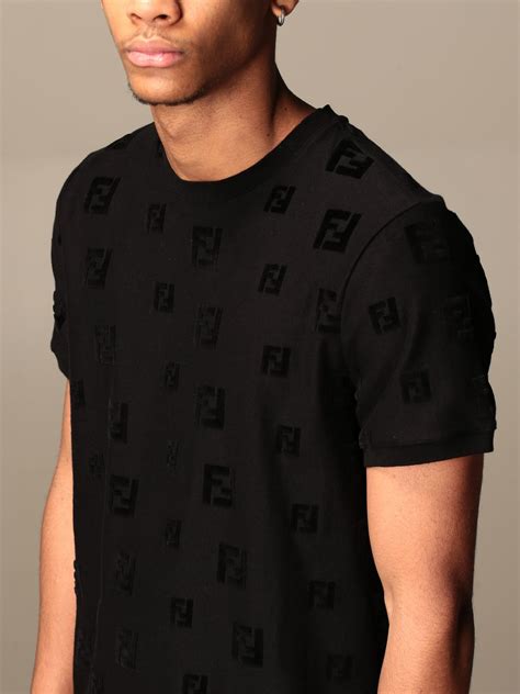 t shirt fendi black|fendi t shirt size guide.